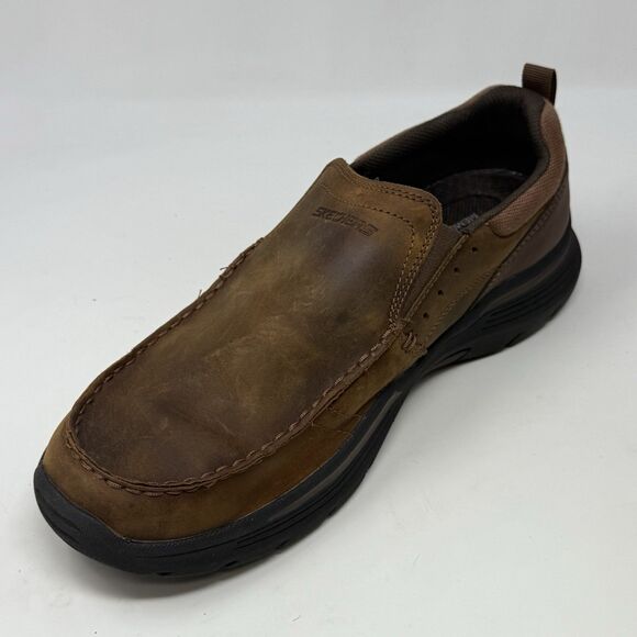 Skechers Expended Seveno Shoes Mens 11 Brown Leather Slip On Casual Loafers main image 8